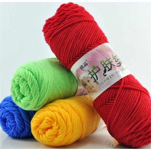 50g Natural Soft Long Stapled Cotton Yarn Thick Yarn for Knitting Baby Wool Crochet Yarn Weave Thread