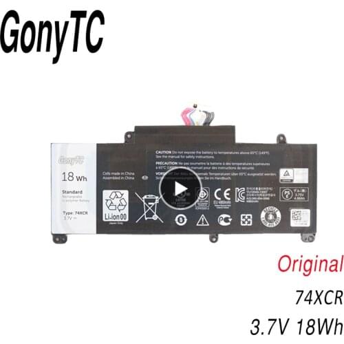GONYTC 74XCR 074XCR Laptop Battery For Dell Venue 8 Pro 5830 T01D VXGP6 X1M2Y Tablet Series 3.7V 18WH