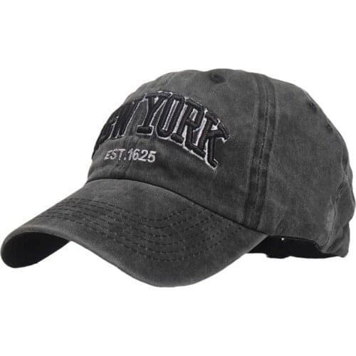2021 Hot Sand Washed 100% Cotton Baseball Caps Hat for Men Women Vintage Dad Hat NEW YORK Embroidery Letter Outdoor Sports Caps
