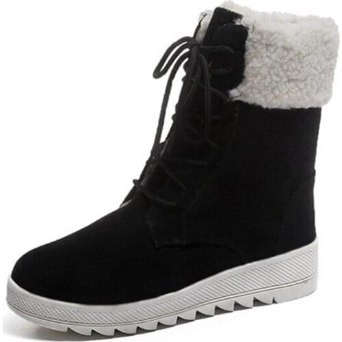 Martin Boots Female Snow Boots Plus Velvet Flat Bottom Students Were Thin In The Tube Warm Cotton Shoes Women Thin Cotton Boots