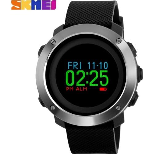 SKMEI Watch Men Brand Countdown Calorie Pedometer Seepingmonitor Fashion Watch Men 50M Waterproof Digital Mens Sport Watches