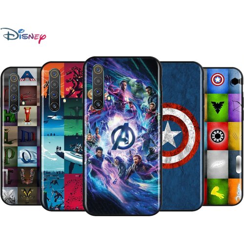 Black Soft Avengers Marvel For Realme 7i Global C2 C3 C11 C12 C15 C17 X2 X3 Superzoom X50 XT Q2 Q2i Pro 5G Phone Case