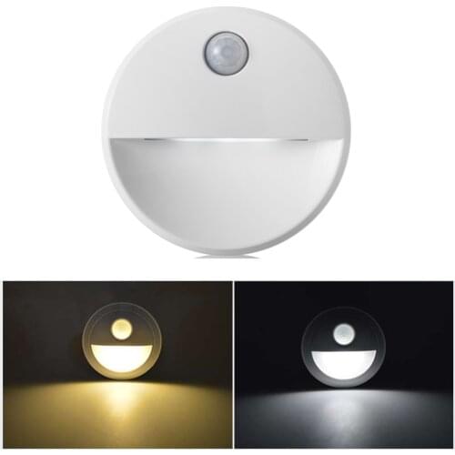 Half Moon Induction LED Lamp Round Human Body Motion Sensor Night Light Battery Power Led Light Childrens Night Light For Home