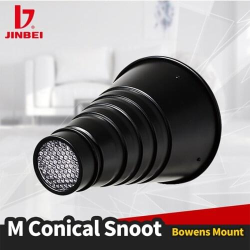 JINBEI M Type 8cm Photography Studio Conical Snoot with Honeycomb Grid Bowens Mount Aluminum Conical Snoot for Flash Light
