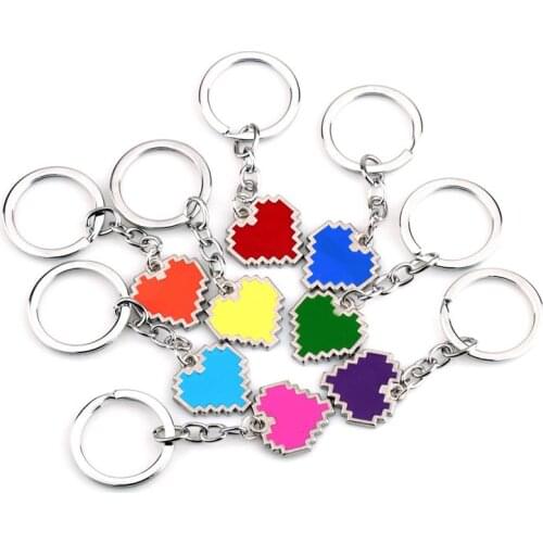 K20059 Kawiia Fashion Game Undertale Papyrus Sans Frisk Bravery LOVE Heart Pendant Key Chain Women Jewelry Accessories Gift