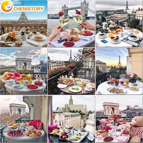 CHENISTORY Painting By Numbers Food Landscape Drawing On Canvas HandPainted Wall Art Diy Pictures By Number Home Decoration Gift