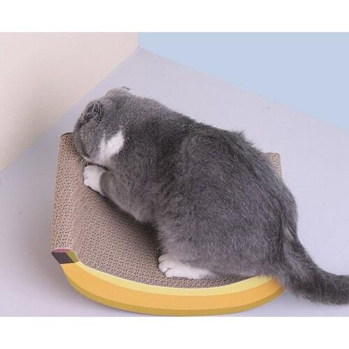 Pet Banana Fruit Corrugated Paper Cat Scratch Board Grinding Claw Toy Double-sided Durable Pet Scratch Board Mattress Cat Toy