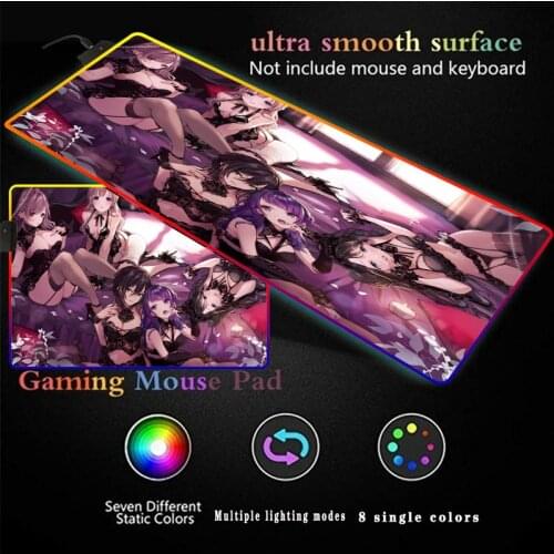 Anime Mouse Pad Group of Sexy Girls LED Color Backlight Mouse Pad RGB Keyboard Pad Computer Notebook Gaming Accessories Mousepad