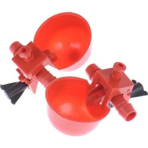 Red Automatic Quail Waterer Animal Feeders Automatic Bird Coop Feed Poultry Chicken Fowl Drinker Water Drinking Cups