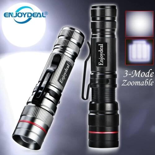 Best Price Q5 LED 2000 Lumen Lamp Clip Zoomable Mini Flashlight Torch Penlight AA/14500 Outdoor Equipment Black/Silver Gray