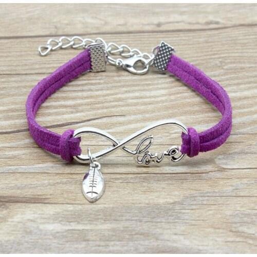 Minimalist Best Friends Friendship Gift Infinity Love Sports Football Charm Suede Leather Adjustable Bracelets for Women Jewelry