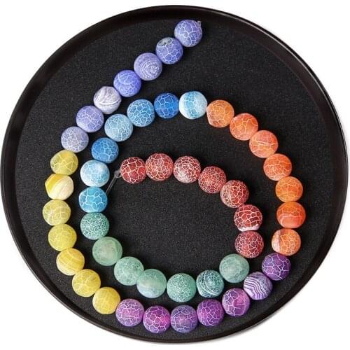 Multicolor Weathered Agat 7 Chakra Stone Beads For Jewelry Making DIY Yoga Meditation Bracelet Necklace Energy Balance 6 8 10MM