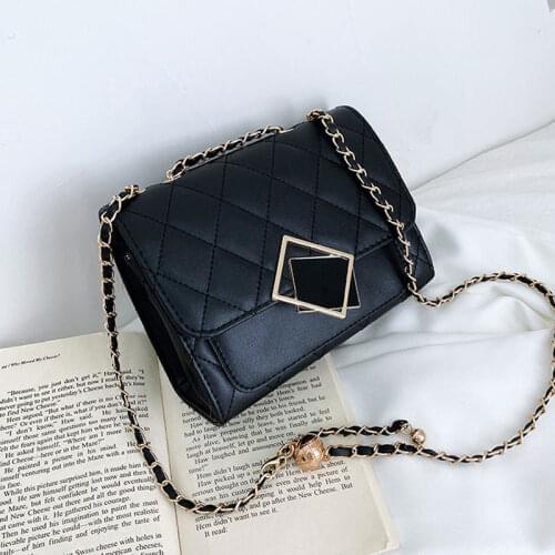 Summer Fashion Small Square Handbags For Women High Quality Pu Leather Female Shoulder Bag Designer Simple Chain Crossbody Bag