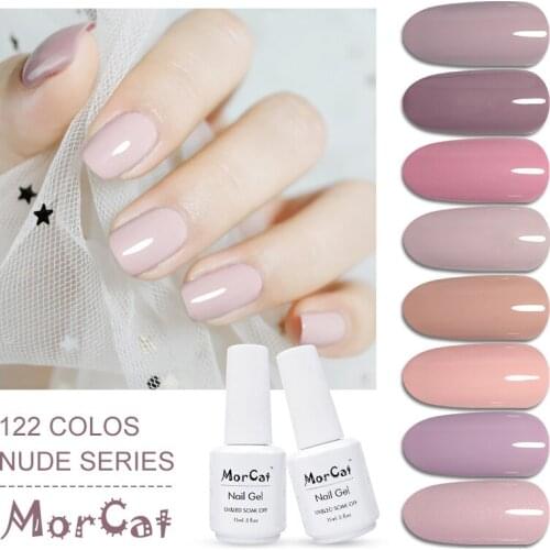 MorCat Gel Nail Polish Nude Varnish UV Gel Lacquer Beige Nude Series Nail Gel Polish UV Nail Art Vernis Semi Permanant 15ml