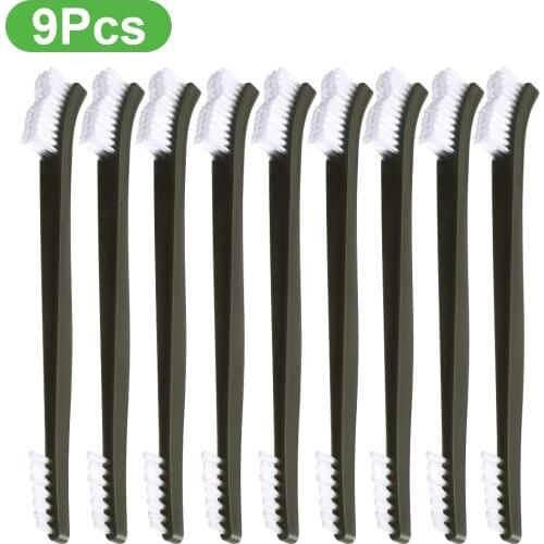 9PCS Tactical Hunting Gun Cleaning Brush Set Double-ended Nylon Brush Gun Cleaning Kit Tactical Rifle Pistol Gun Cleaning Tool