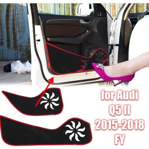 Carpet Decal Trim Protection Polyester Car Door Anti Kick Pad Sticker for Audi Q5 II 2015-2018 FY Protective Mat