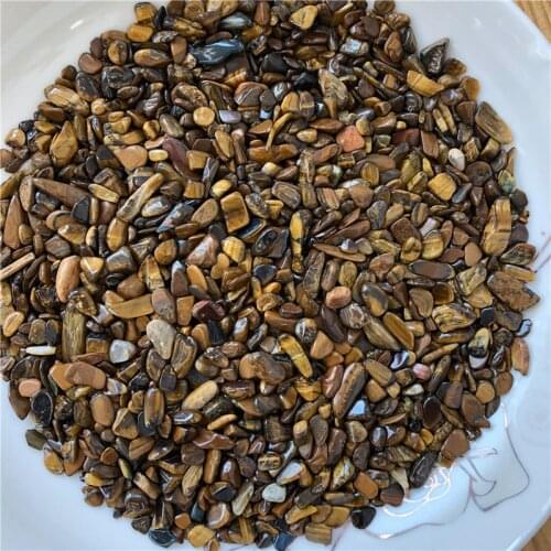 50g/100g Natural Yellow Tiger Eye Chips Gravel Healing Stones Home Ornament Tank Bonsai Decoration