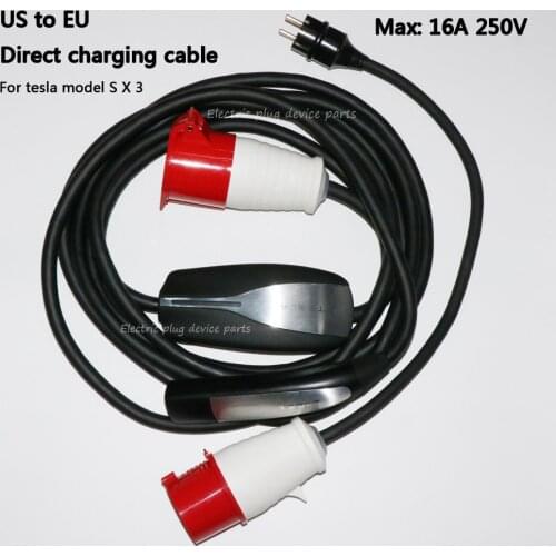 New US to EU Mobile Connector Charger Direct Charging Cable Adapter for Tesla Model S X 3