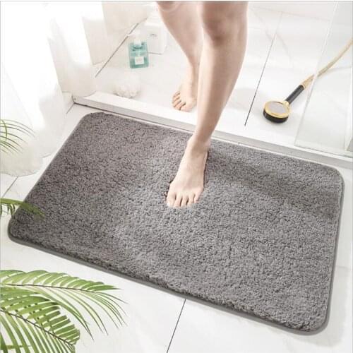 Pure color small cashmere floor mat household entry floor mat bedroom bathroom absorbent non-slip custom floor mat