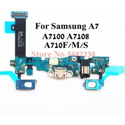Original USB Charging Dock Port Return Flex cable For Samsung A7 A7100 A7108 A710F M S Charger plug + Earphone Jack Microphone