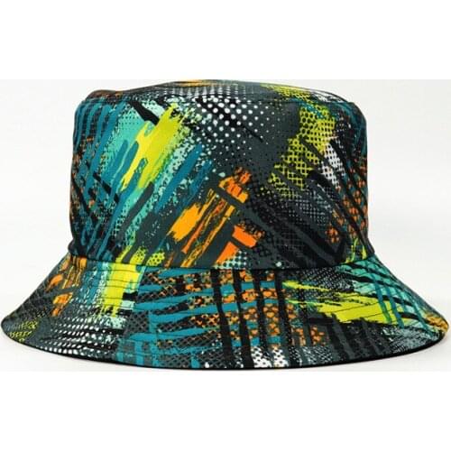 Spring Summer 2021 Fashion Striped Print Fisherman Hat Men Women Cotton Panama Hat Bucket Hat Hip Hop Fishing Hats