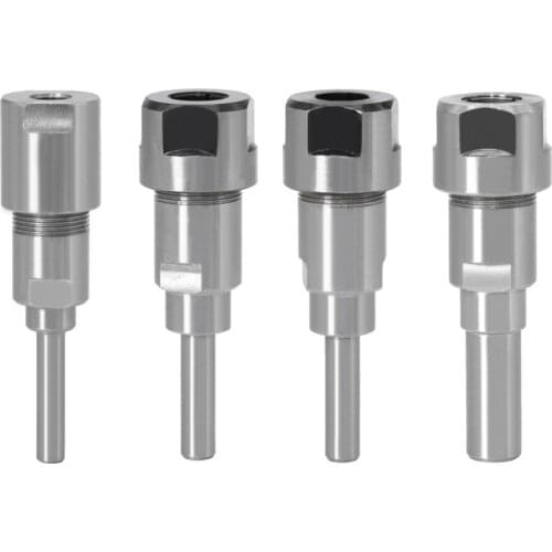 1/4" 8mm 12mm 1/2" Router Collet Extension Rod Chucks Holder Adapter with Spring Collet Set Engraving Machine Extension Milling