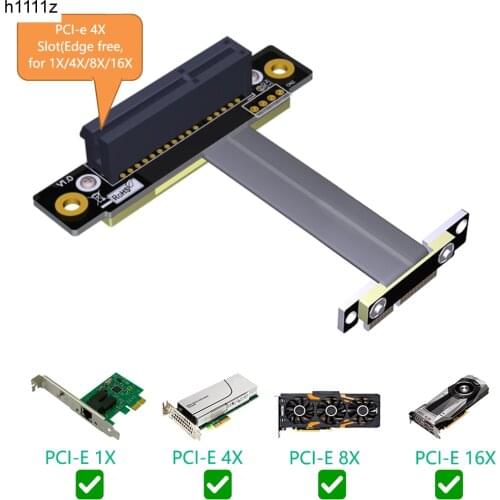PCI Express PCIE Riser Card PCI-E 1x to 4x Riser Cable Graphics Card PCI Express Connector Flexible Cable Extension Port Adapter