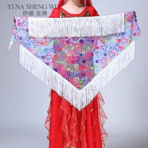 Blley Dance Hip Scarf Shawl Triangle Towel Latin Tassel Hip Scarf Fringed Waist Dance Triangular Bandage Performance Accessories