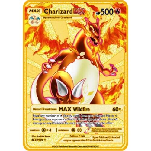 Pokemon 27 Styles New Mewtwo GX MEGA Gold Metal Card Super Game Collection Anime Cards Toys for Children Christmas Gift
