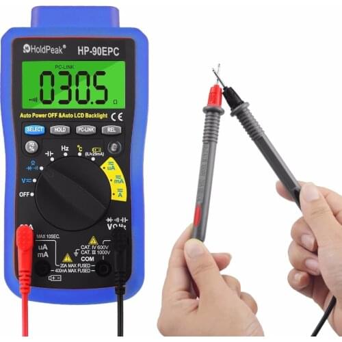 Professional Multimetro Digital HoldPeak HP-90E Measure Instrument Digital Auto Range Multimeter with Data Hold Battery Test 90E