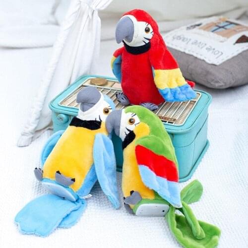 Speaking Record Repeats Waving Wings Electroni Bird Stuffed Plush Toy Cute Electric Talking Parrot Plush Toy As Gift For Kids