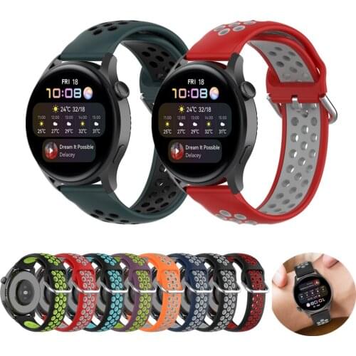 Strap for Huawei Watch 3 46mm Bracelet Replace Breathable Band Silicone Sports WatchBand for Huawei Watch 3 Pro 48mm eSIM Strap