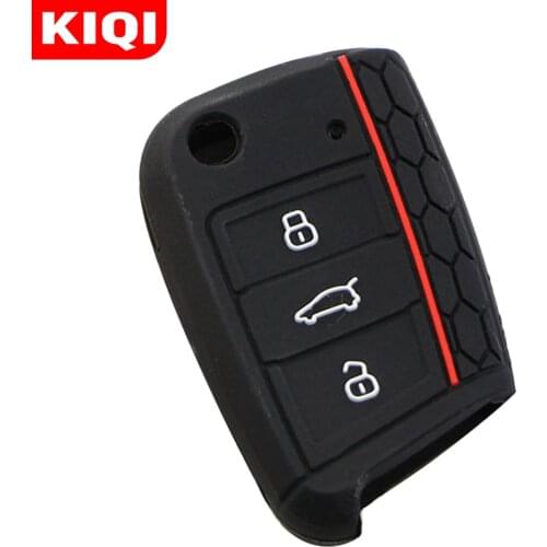 Silicon 3 Button Remote Key Case Holder Cover for Volkswagen VW New Polo Golf 7 MK7 for Skoda Octavia Kodiaq Karoq Key Protector