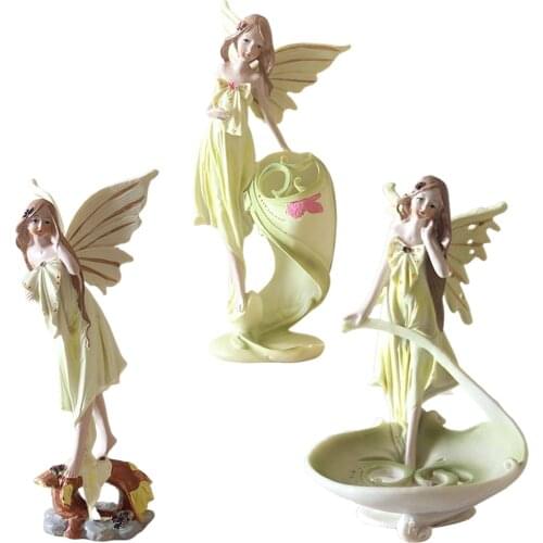 Angel Fairy Garden Statue Memorial Resin Sculpture Pool Pond Planter Cherub Figurines for In/Outdoor Yard Lawn Home Patio Decor