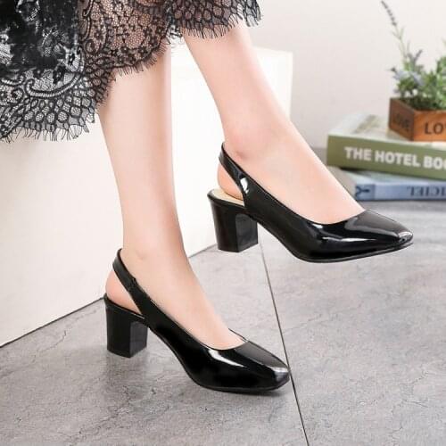 High-heeled shoes womens fashion spring and autumn new ladies thick heels with a temperament heel work shoes in the workplace
