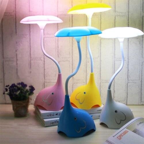 Animal LED Night Light Childrens Room Bedside Lamps Cartoon Elephant Touch Switch Table Lamp USB Bedroom Lighting Fixtures