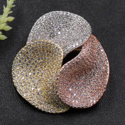 Zlxgirl womens fashion Flower Micro Brooch Pendant Dual Use for Party Sandblasting scarf pins jewelry wedding hijab pins