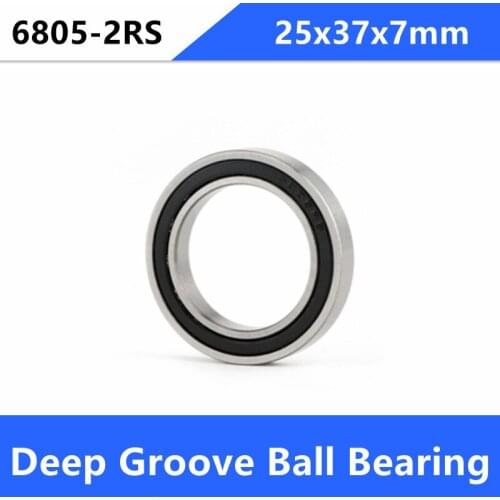 100pcs/lot 6805-2RS thin wall bearing 6805 6805RS 61805-2RS rubber sealing deep groove ball bearings 25x37x7 mm