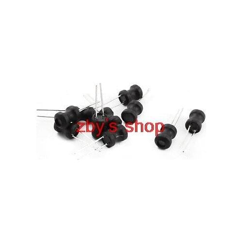 10 x 1mH 350mA 6x8mm 10% Ferrite Core Shielded Radial Lead Inductor Black