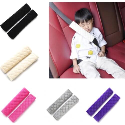 2PCS/Set Cute Plush Car Seat Belt Shoulder Pads Adult Childrens Comfortable Seat Belt Protecting Soft Strap Auto Car Accessorie