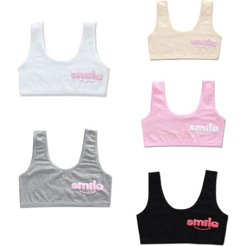 3pc/Lot Teen Training Bra Girl Vest Cotton Spandex Sport Tops Adolescente Kids Underwear 9-14Year