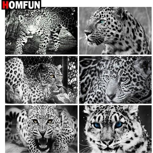 HOMFUN Full Square/Round Drill 5D DIY Diamond Painting "Animal leopard landscape" Embroidery Cross Stitch 5D Home Decor Gift