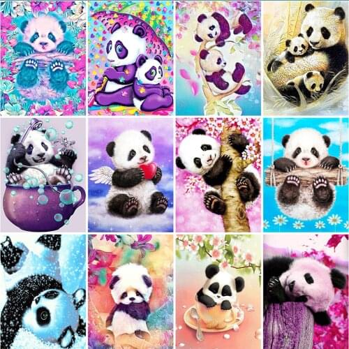 Diamond Painting Animals 5D DIY Full Square/Round Drill Diamond Embroidery Panda Mosaic Rhinestones Picture Home Decoration