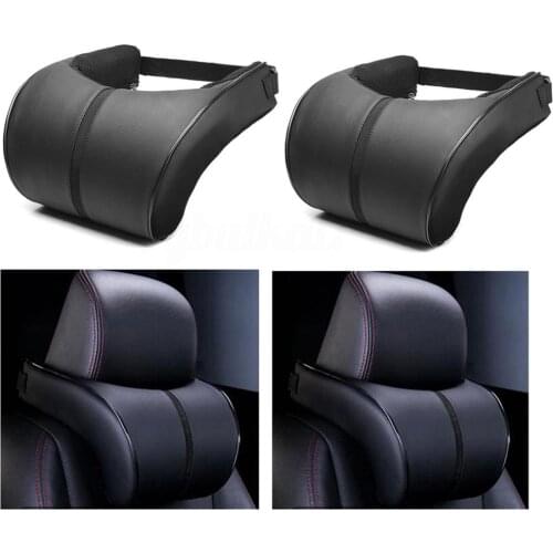 1PCS PU Leather Auto Car Neck Pillow Memory Foam Pillows Neck Rest Seat Headrest Cushion Pad Automobile Accessories