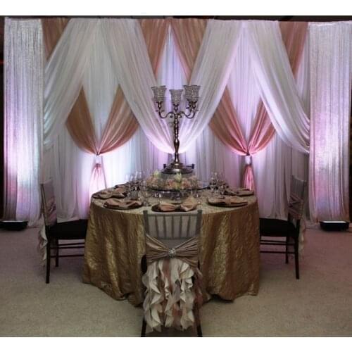 White with Hot Pink Wedding Backdrop Wedding Decoration 10ft x 20ft