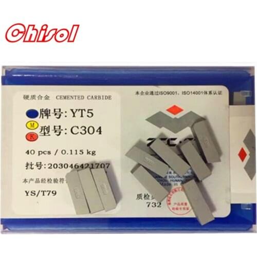 Free shipping 40pcs/box C304 YT5 YW2 YW1 YT15 YT14 YG6 YG8 carbide brazed inserts welding tips blade cutter cutting tools