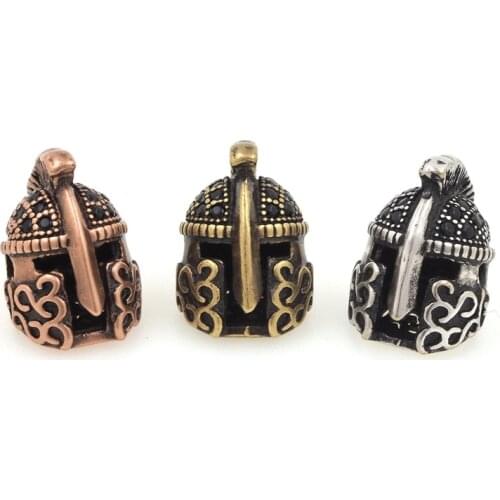 Antique Helmet Spacer Beads Ancient Roman Warrior Helmet Bracelet Retro Mens Jewelry DIY Charm Making 14.3x10x12mm