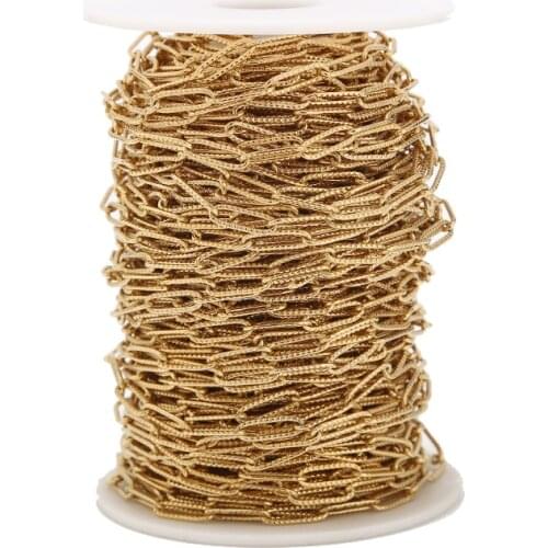 2Meter 4mm width Stainless Steel Gold Tone Circle Rolo Link Chain For Fashion Women DIY Necklace Bracelet Making Findings