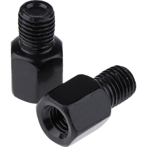 1 Pair Black Motorcycle Rearview Mirror Adapter Bolts Motorcycle Mirror Adapters RH 8mm Mount To LH 10mm Mirror Scooter Moped