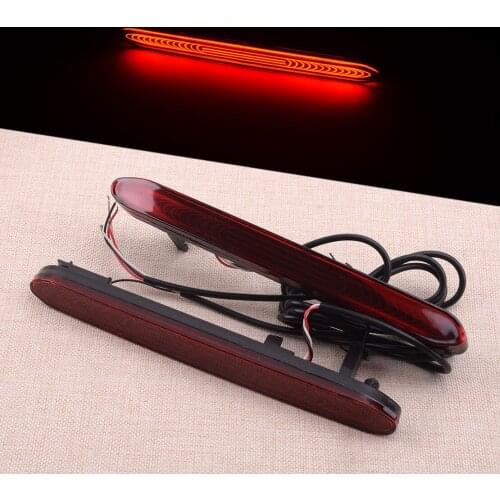 CITALL 7W 12V 1 Pair LED Car Rear Bumper Reflector Tail Brake Stop DRL Light Red Lens Fit for Acura TSX 2004 2005 2006 2007 2008